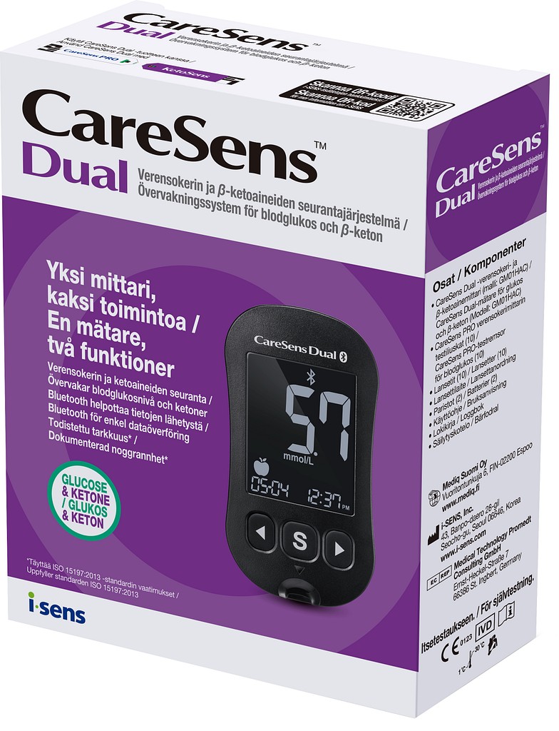 CareSens Dual verensokeri- ja ketoainemittari
