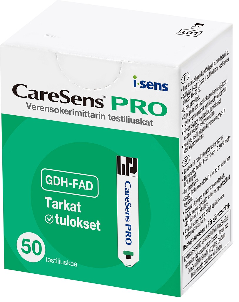 CareSens Pro verensokeritestiliuskat