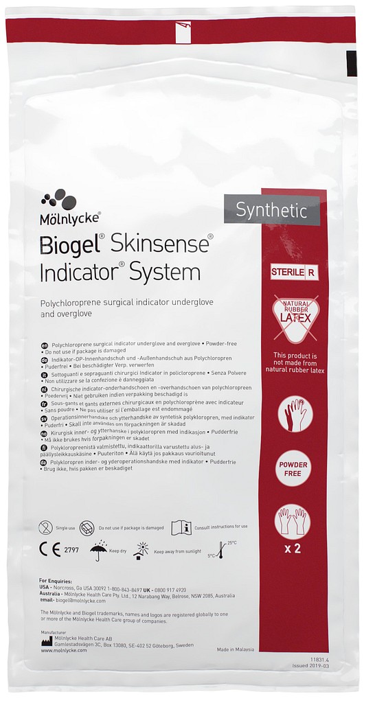 Biogel Skinsense Indicator System leikkauskäsineet 8,5