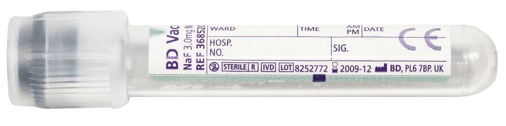 BD Vacutainer -putki Na-fluoridi/K2EDTA 5/2 ml