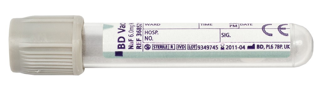 BD Vacutainer -putki Na-fluoridi/K2EDTA 5/4 ml