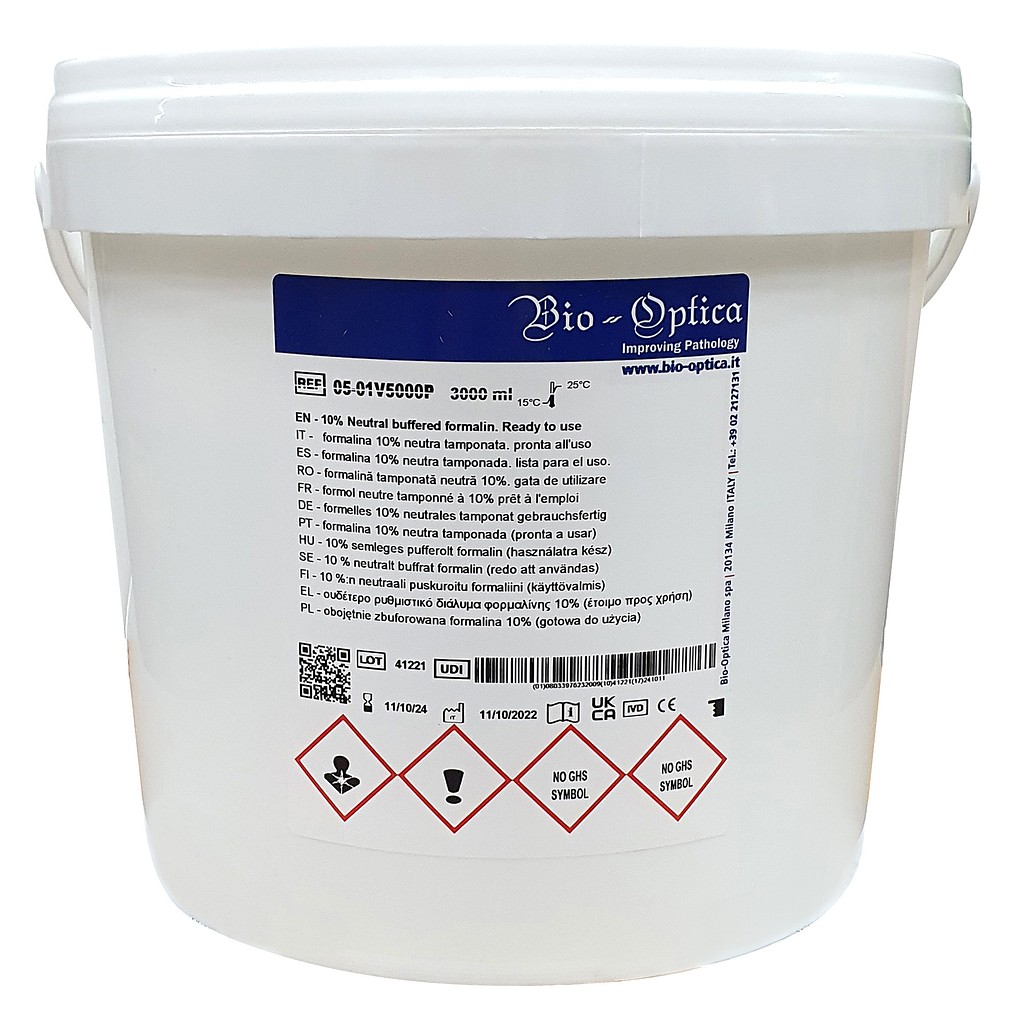 Formaliini 10 % pH 7,2 4 x 3000 ml, näyteastia 5000 ml