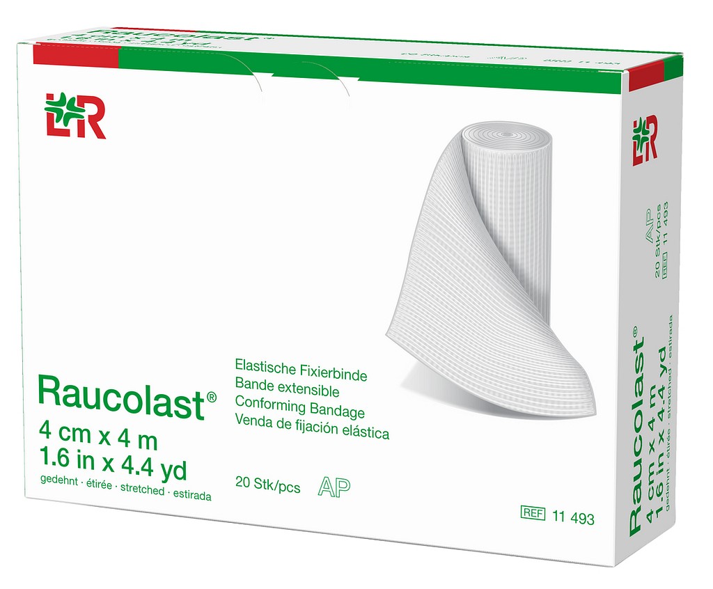 Raucolast elastinen harsoside kääreetön 4 cm x 4 m