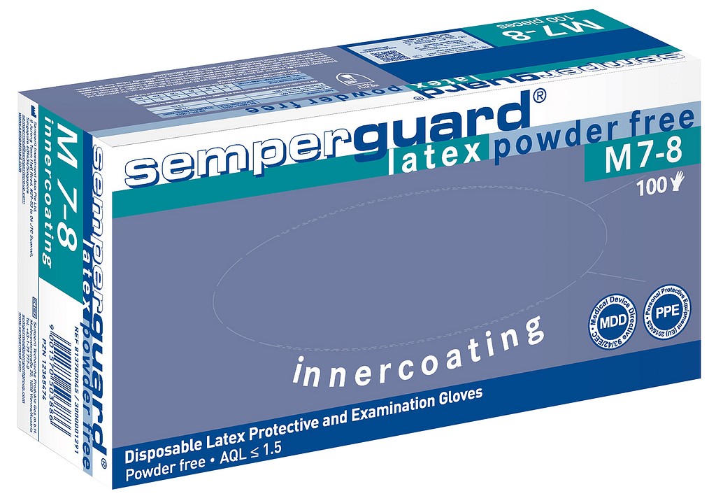 Semperguard käsine lateksi puuteriton XL