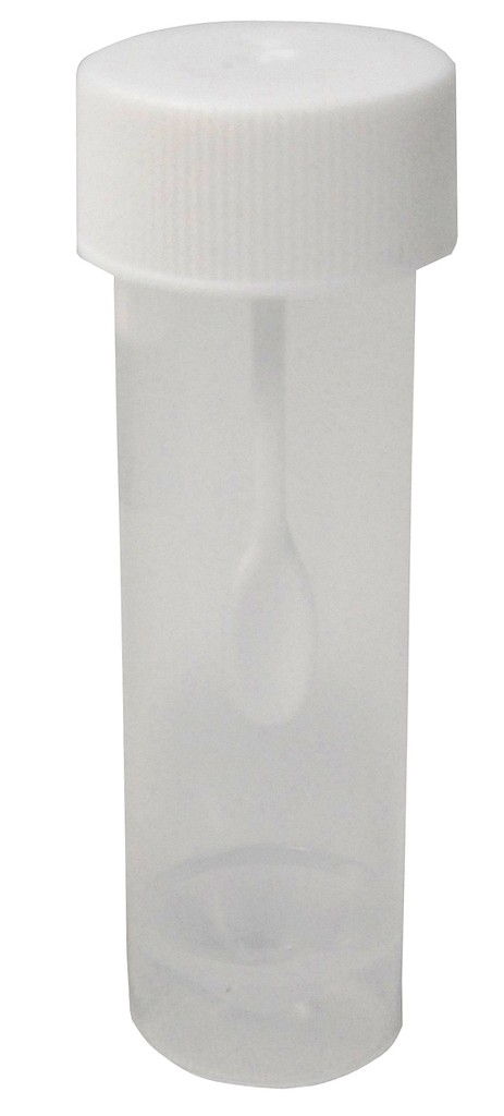 Ulostenäytepurkki lusikalla 25 ml konepuhdas PP