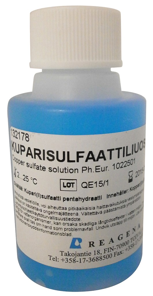 Kuparisulfaattiliuos R 12,5%m/V 50 ml