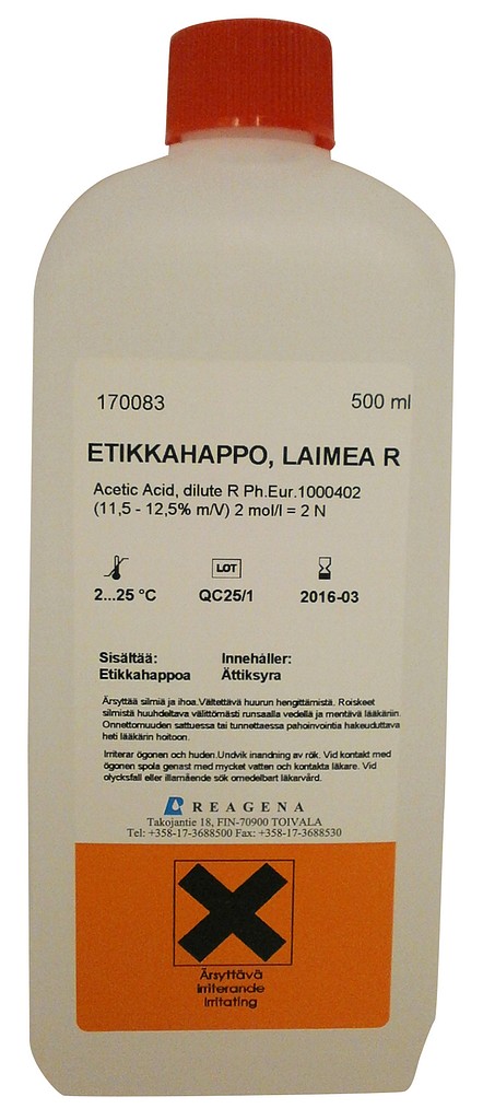 Etikkahappoliuos laimea R 2 mol/l 50 ml