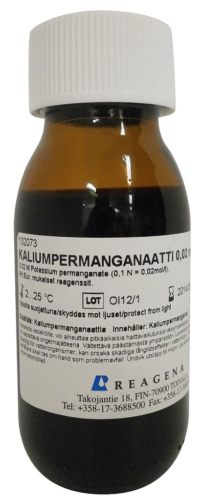 Kaliumpermanganaattiliuos 0,02 mol/l 50 ml