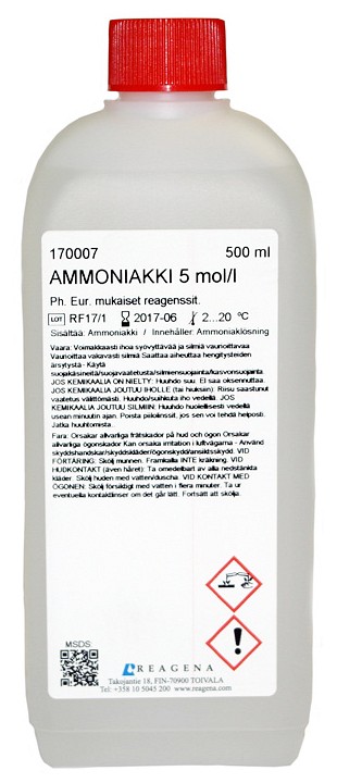 Ammoniakkiliuos 5,0 mol/l 500 ml
