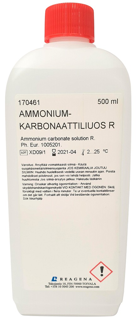 Ammoniumkarbonaattiliuos R n. 1,0 mol/l 500 ml