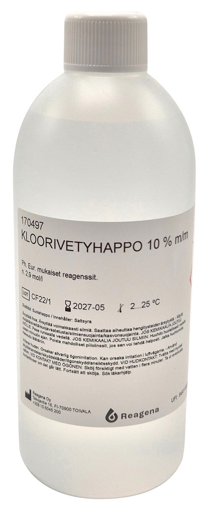 Kloorivetyhappoliuos 10 % m/m 500 ml