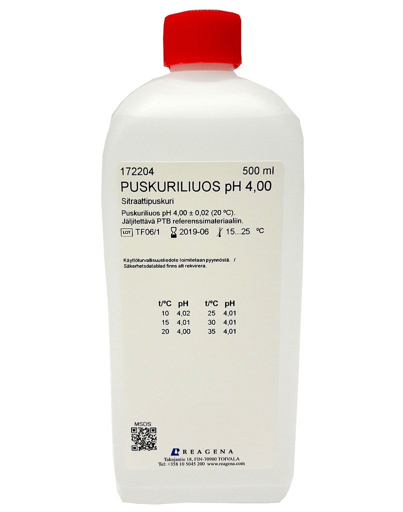 Puskuriliuos pH 4,00 500 ml