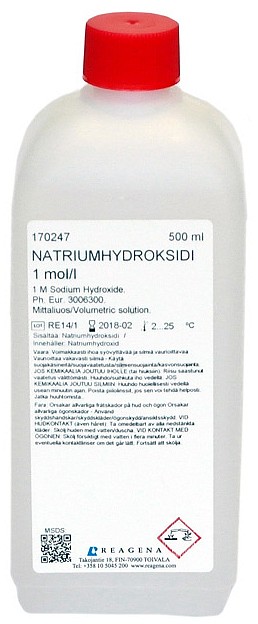 Natriumhydroksidiliuos 1,0 mol/l 500 ml