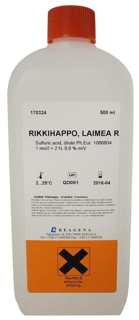 Rikkihappo laimea R 1,0 mol/l 500 ml