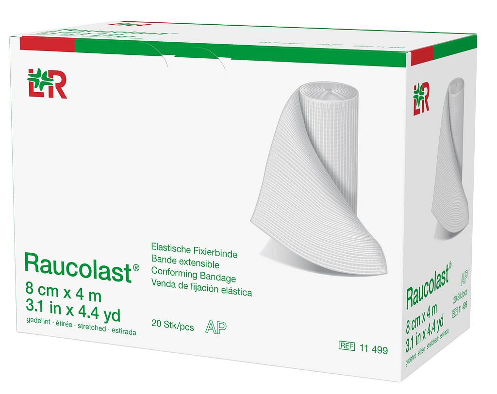 Raucolast elastinen harsoside kääreetön 8 cm x 4 m