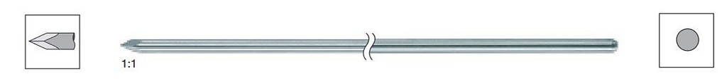 Medicon teräspiikki Kirschner 1,2 mm/23 cm