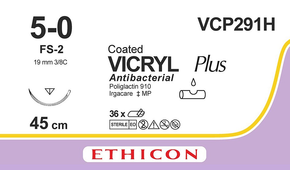 Vicryl Plus 5-0 FS-2 45 cm värjäämätön VCP291H