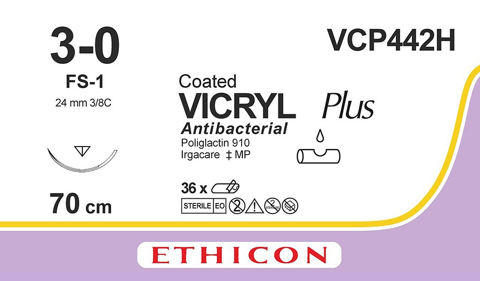 Vicryl Plus 3-0 FS-1 70 cm värjäämätön VCP442H
