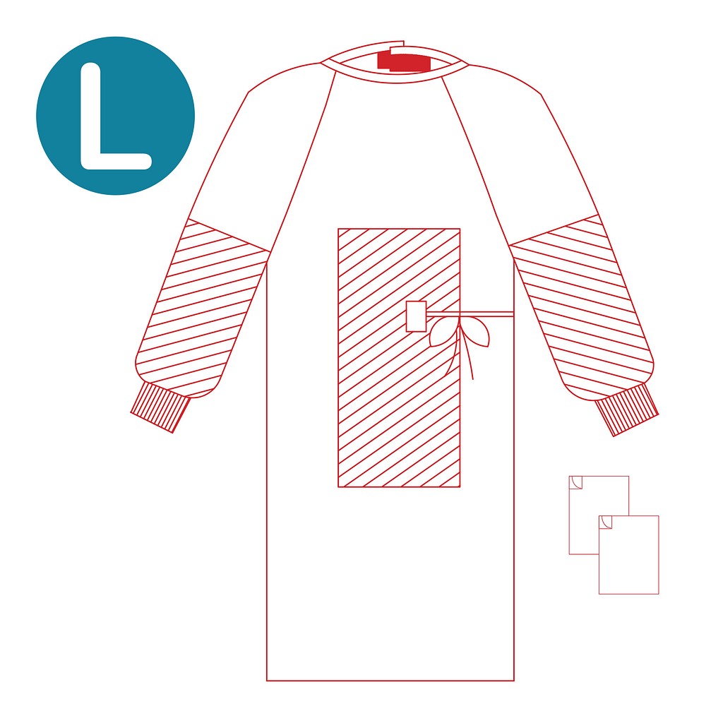 Leikkaustakki vahvistettu Large 120 cm 365 Healthcare