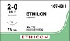 Sutur ETHILON 2-0 FSLX 75CM Sort