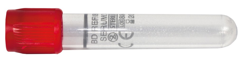 Vakuumrör BD Vacutainer CAT, 5/4 ml, röd, transparent etikett