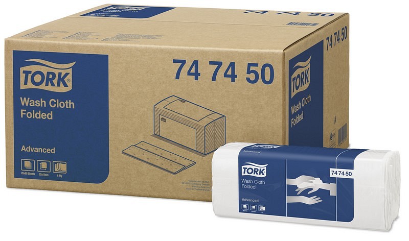 Tvättlapp tissue Tork 6-l 19x25cm 100% nyfiber vit z-vikt advanced
