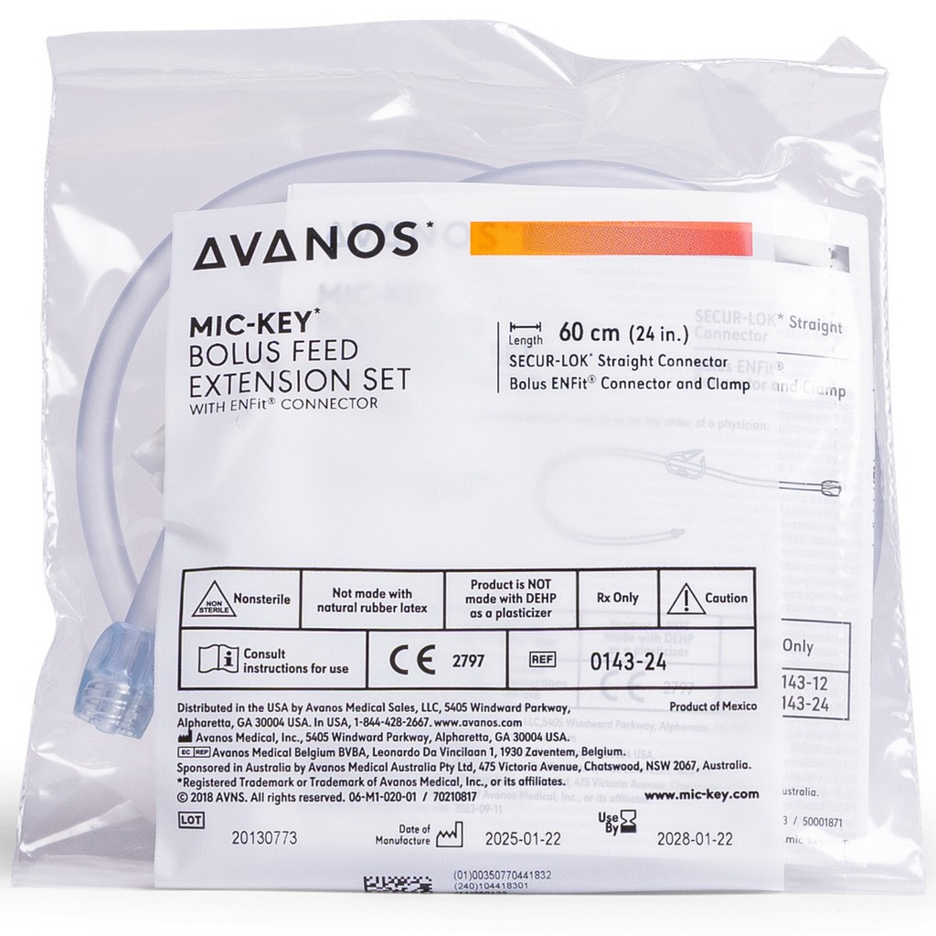 Mic-Key koppling ENFit rak 60cm bolus utan medicinport 5 stycken