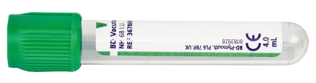 Vakuumrör Na-Hep 5 Ml Grön Plast Drar 4ml