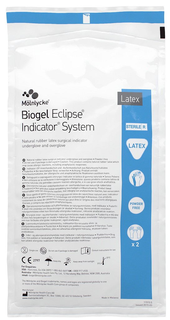 Op-Handskar Latex 8,0 Dubbla Med Punktionsindikering Biogel Eclipse