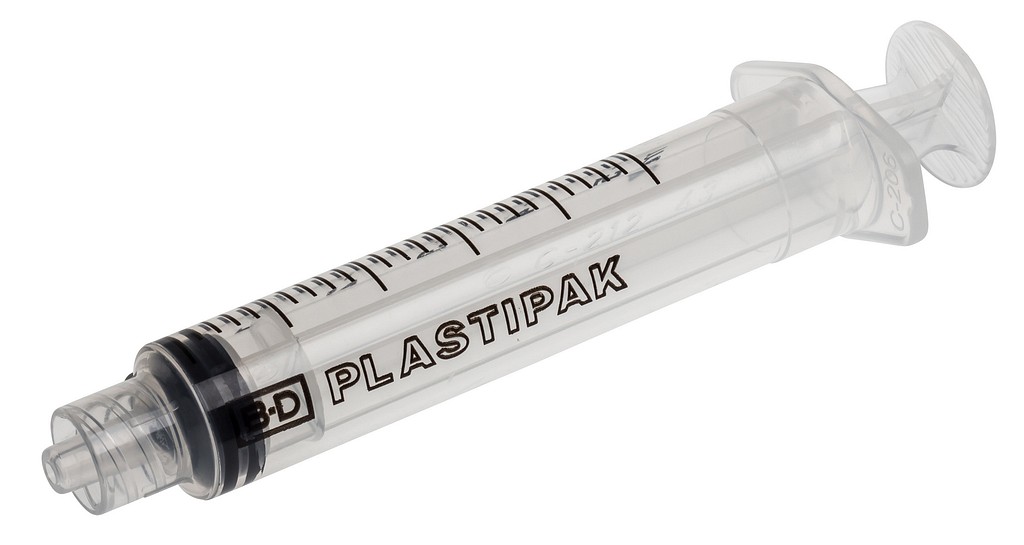 Spruta 3-Delad, 5 Ml Luerlock Gradering 0,2 Ml Latexfri Plastipak