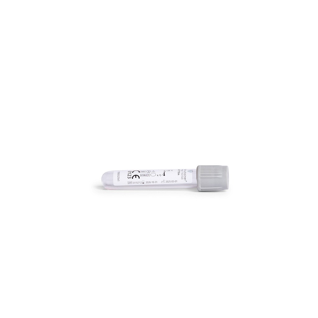 Vakuumrör BD Vacutainer Na-Fl Na-Hep, 5/5 ml, grå, pappersetikett, glas