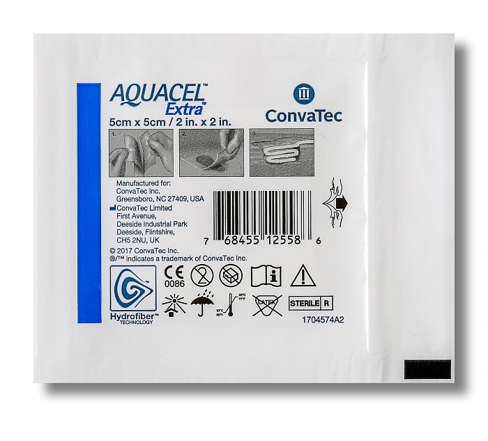 Gelbildande förband Aquacel Extra 5x5cm steril