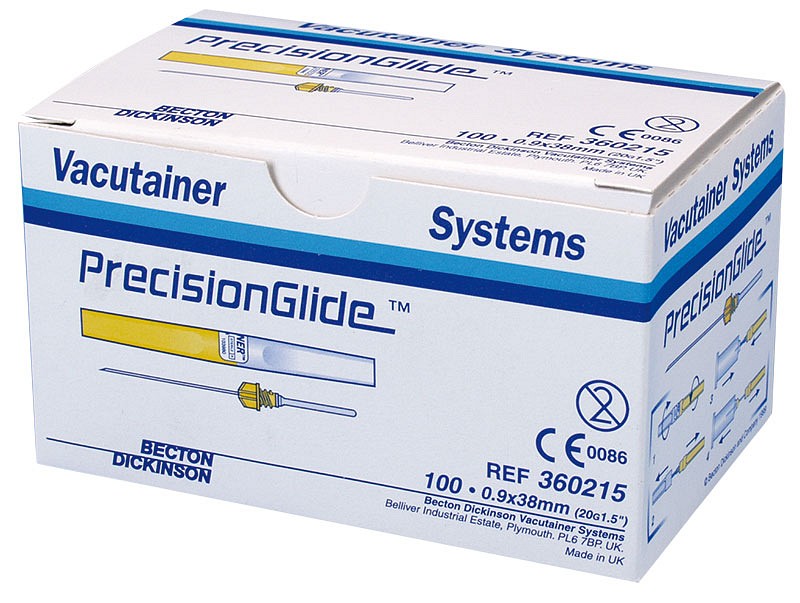 Provtagningskanyl Precision Glide 0,9 x 38 mm, gul 20G