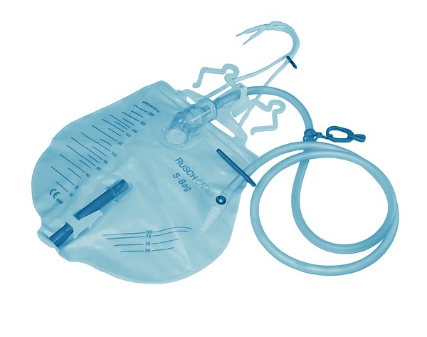 Rüsch urinpose, S-bag, tømbar, 120 cm slange, steril, 2000 ml