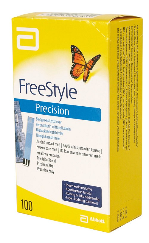 Teststicka Freestyle Precision Blodglukos 100-Pack, Singelförp