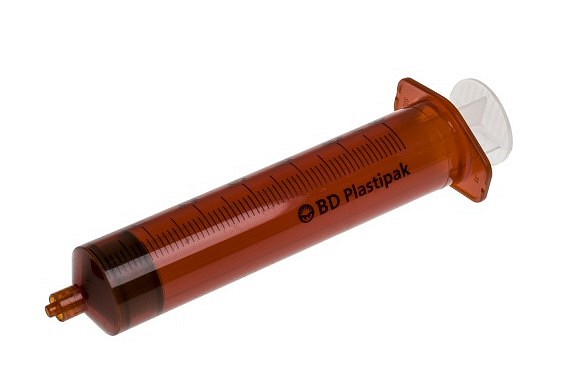 Spruta Amber 3-komp l-l 50/60ml. Steril, centrerad gradering 1,0ml
