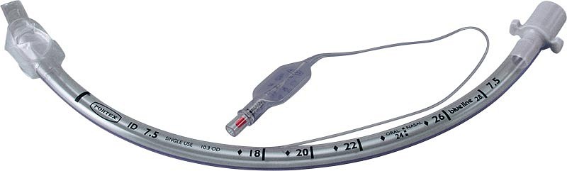TRACHEAL TUBE CLEAR MURPHY EYESOFT-SEAL CUFF 7.5MM 20/BX
