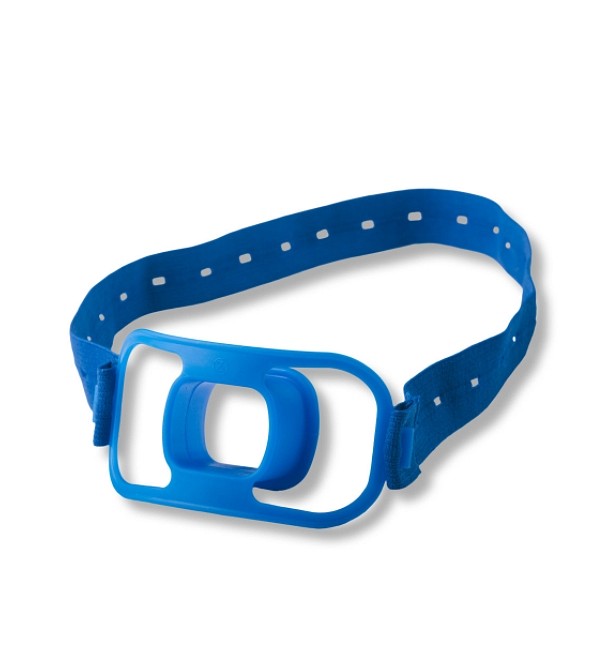 MT kertakäyttöinen bite block, sininen, tekstiili strap