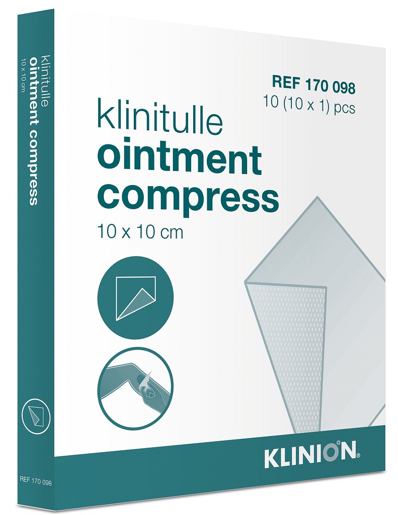 Klinitulle non woven paraffin salvekompres, steril, 5 cm x 5 cm