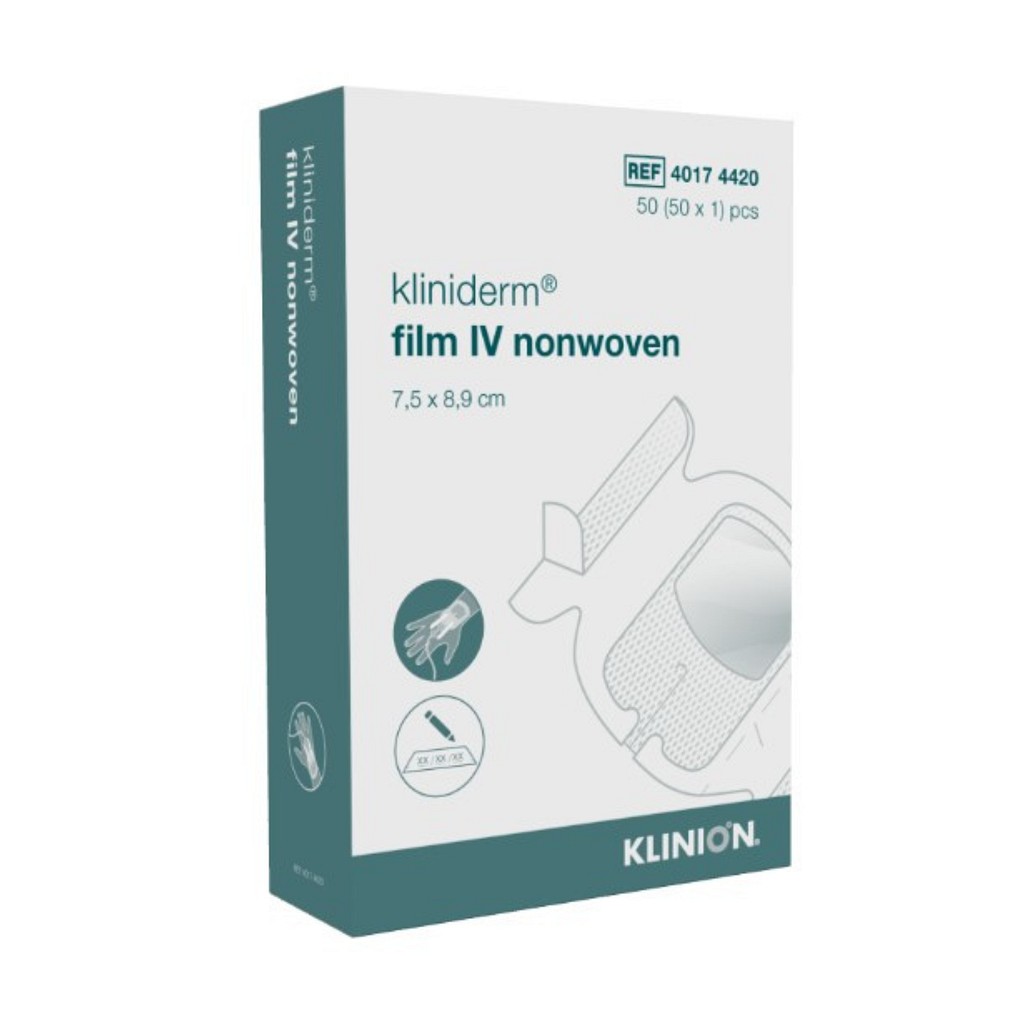Kliniderm film I.V Nonwoven 7,5X8,9cm med slits steril