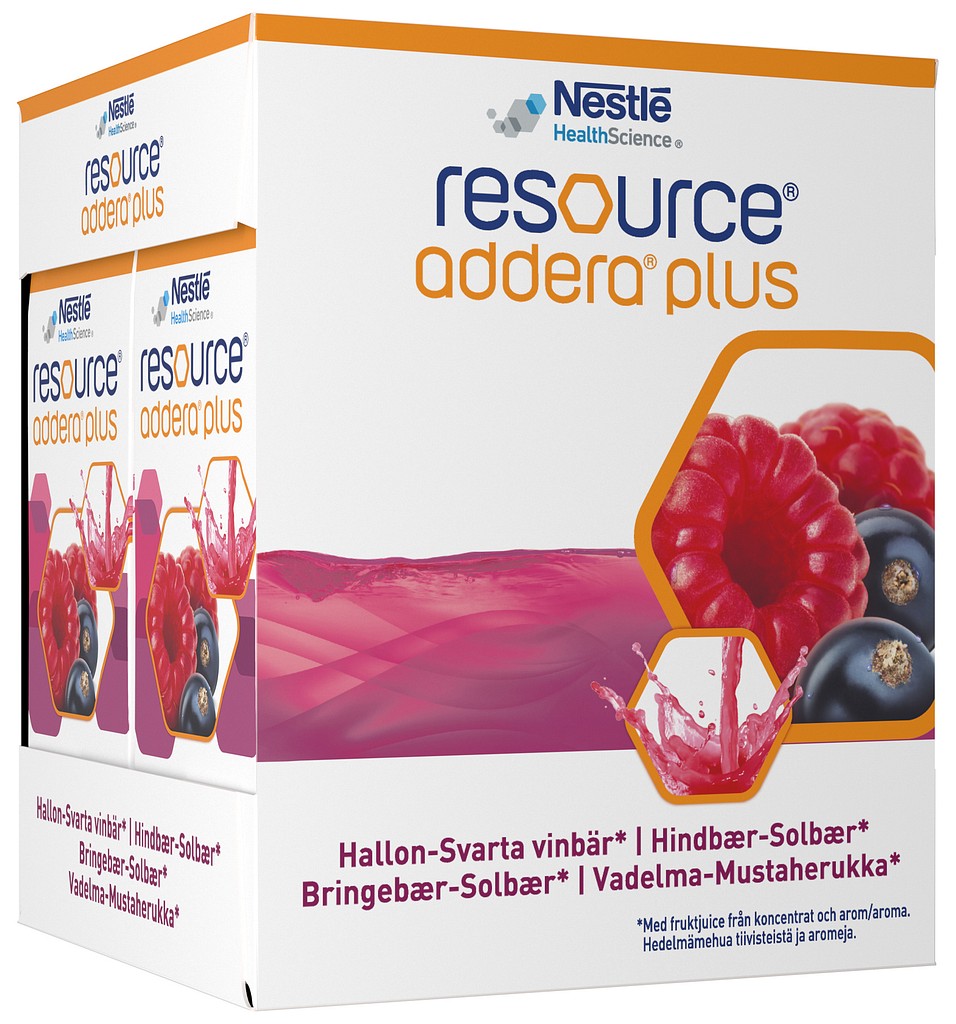 Resource Addera Plus Hallon/Svart Vinbär 4x200ml Vnr 900722