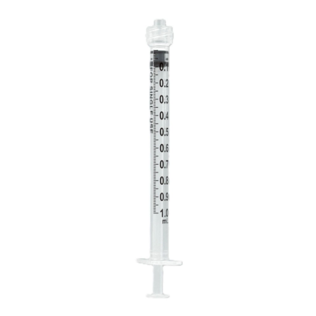 Klinion sprøyte, Luer Lock, 1 ml, 0,01 ml gradering, uten lateks- DEPH-, BPA- og PVC