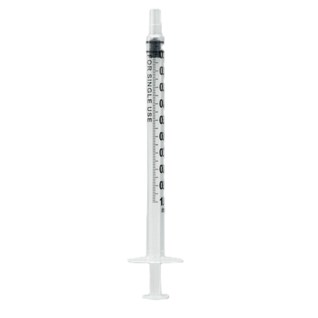 Klinion sprøjte, Luer Slip, 1 ml, 0,01 ml gradering, latex- DEPH-, BPA- og PVC fri