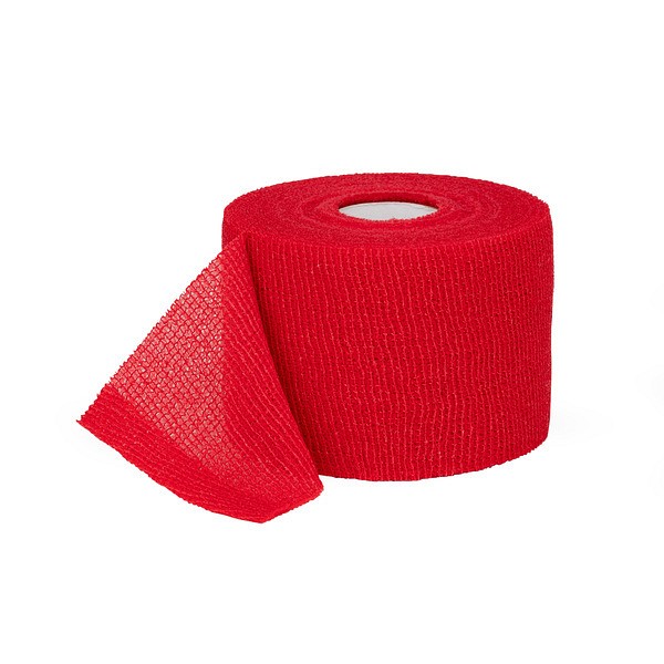 Klinifix selvhæftende fikseringsbind, latexfri, rød, 6 cm x 20 m
