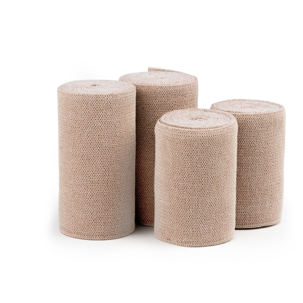 Klinidur Textelast kortstrekkbandasje, 100% bomull, beige, 12 cm x 5 m