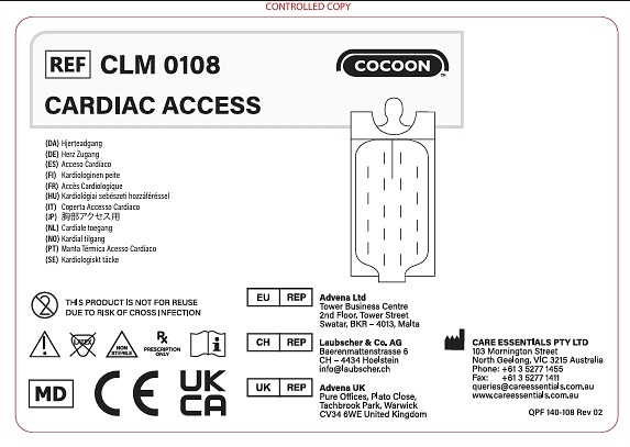 Coccon Värmtäcke Cardiac Access Storlek: 100 × 195 cm Slanganslutningar: 1