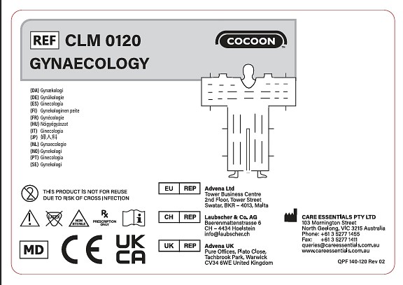 Coccon Värmtäcke Gynekologitäcke Storlek: 175 × 190 cm Slanganslutningar: 2