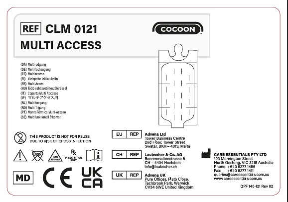 Coccon Värmtäcke Multiaccesstäcke Storlek: 100 × 195 cm Slanganslutningar: 1