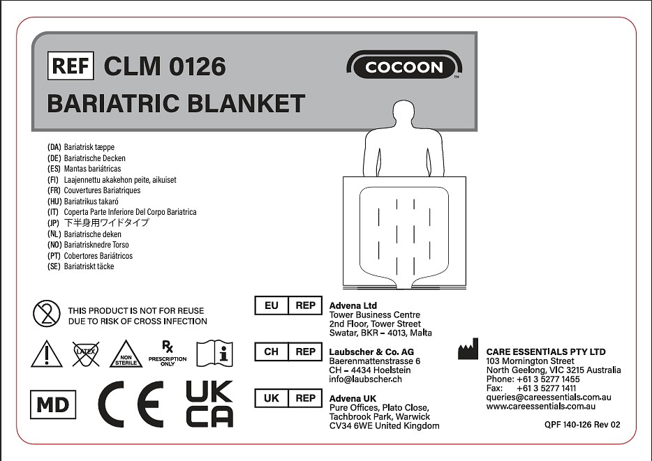Coccon Värmtäcke Underkropp Stor Storlek: 120 × 150 cm Slanganslutningar: 1