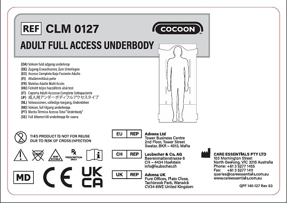Coccon Värmtäcke Vuxen full access under kroppen Storlek: 90 × 206 cm Slanganslutningar: 4